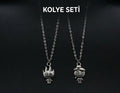 Nostaljik Ateş ve Su İkili Arkadaşlık & Sevgili Kolyeleri Seti
